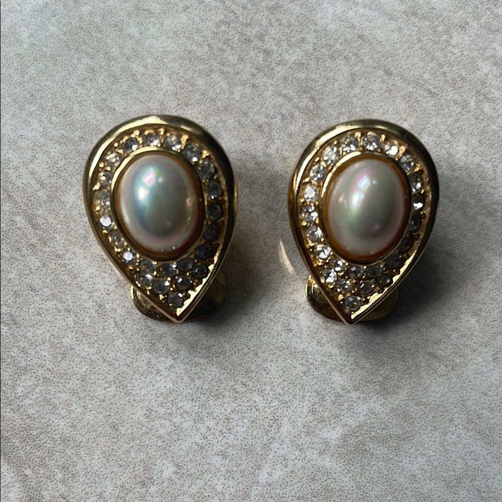 Dior Gold and Cream Vintage Earrings Vintage